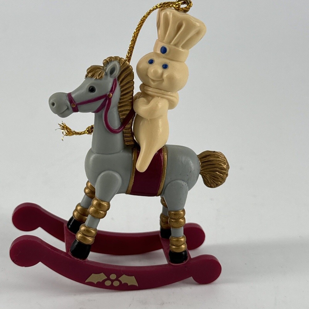 Pillsbury Doughboy Ornament Rocking Horse Christmas‎ Vintage 1999 1990s